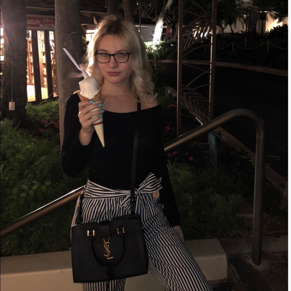 SMALL CABAS YSL BAG IN BLACK LEATHER